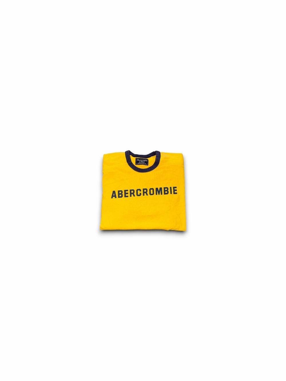 Vintage Abercrombie & Fitch script t-shirt yellow mens large
